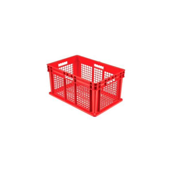 Akro-Mils Mesh Straight Wall Storage Container, 23-3/4 in L x 15-3/4 in W x 12-1/4 in H, Gray, 3 PK 37612RED - main
